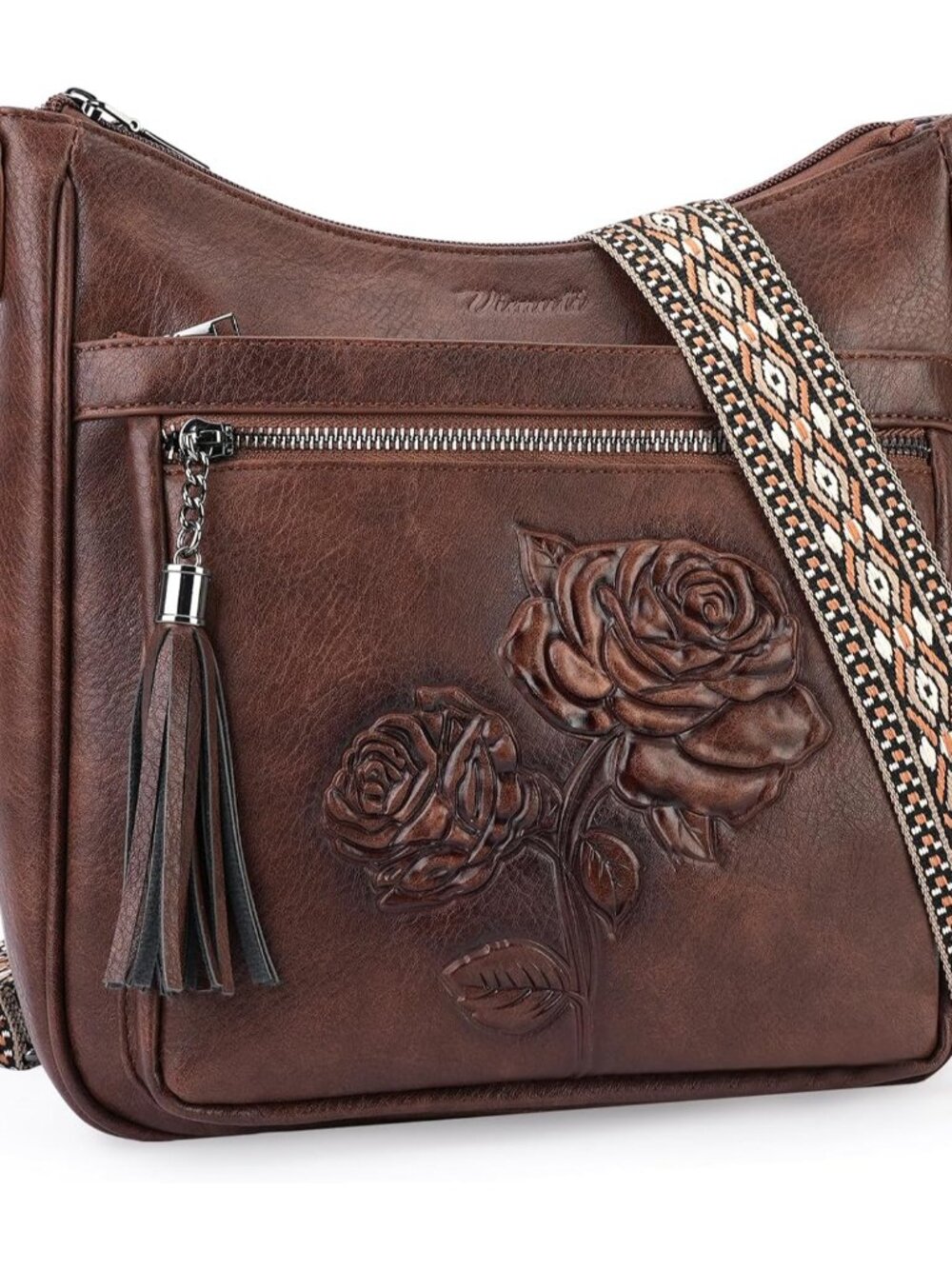 Crossbody Bags for Women Trendy Vegan Leather Hobo Purses Embossed Shoulder Hand